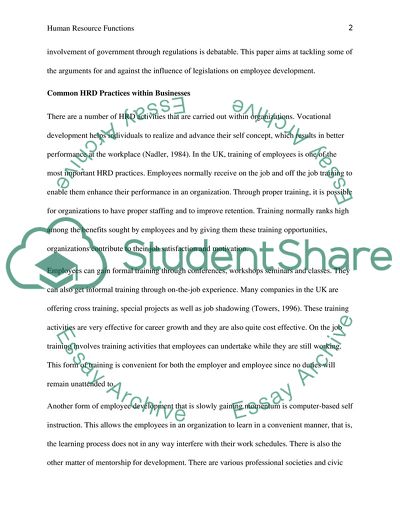 Is it Appropriate for Governments to Regulate HRD Practices in Businesses