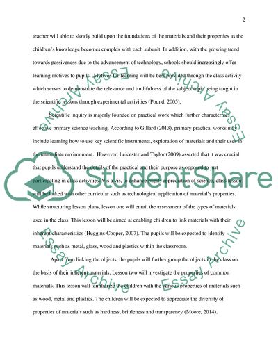 The Learning of Science: Materials and Their Properties