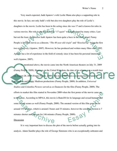 Movie Funny People Analysis