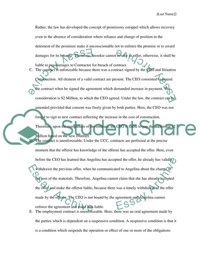 Contract Signed by the CEO and Situation Construction