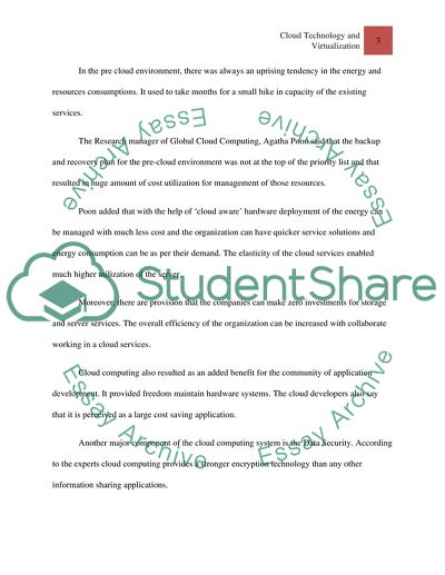 Cloud Technology and Virtualization