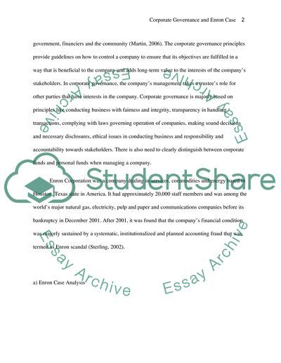 Corporate Governance and Enron Case