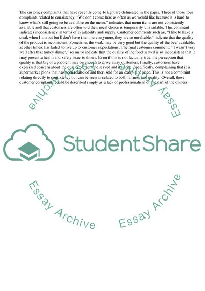 Food and Beverage Management: The Duck and Drake Restaurant