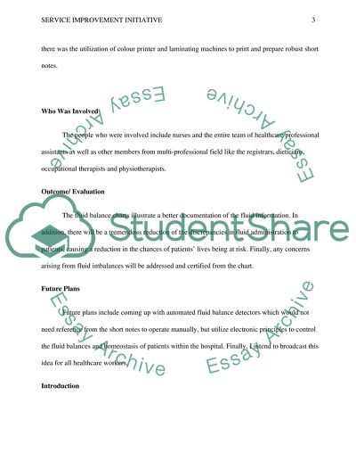 Service Improvement Initiative