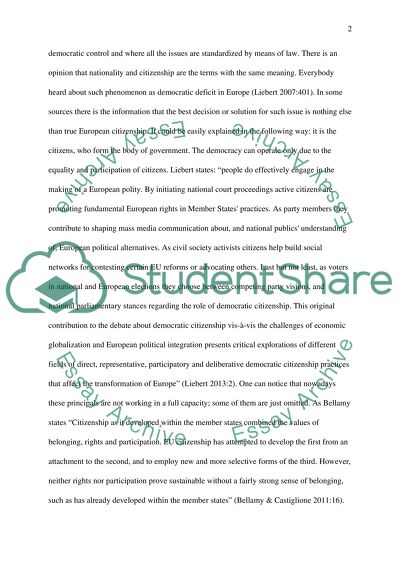 Is there something problematic in the idea of European citizenship