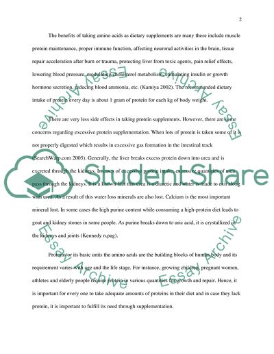Protein and Amino Acid