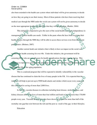 Current Policy Initiatives of the UK