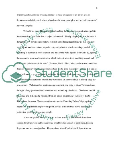 Thoreaus Justifications for Breaking the Law