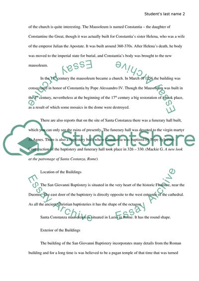 San Giovanni Baptistery in Florence and Sana Constanza Mausoleum in Rome