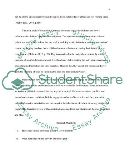 How Do Children Use Culture to Play