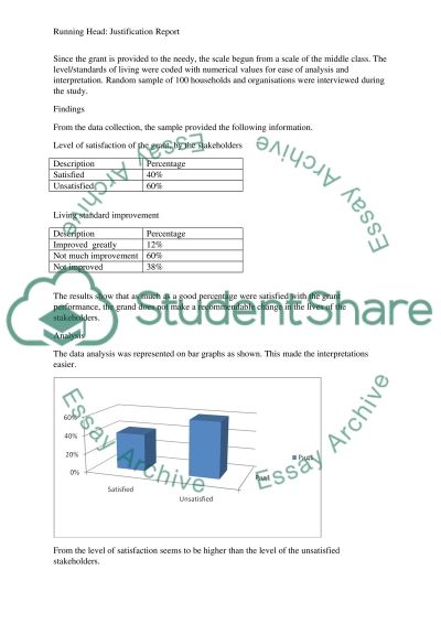Justification report essay