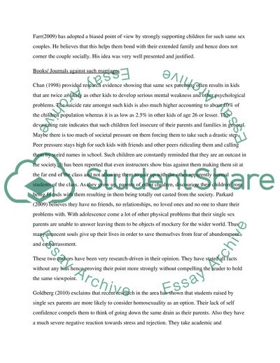 Literature Review on Same Sex Parenting Effects