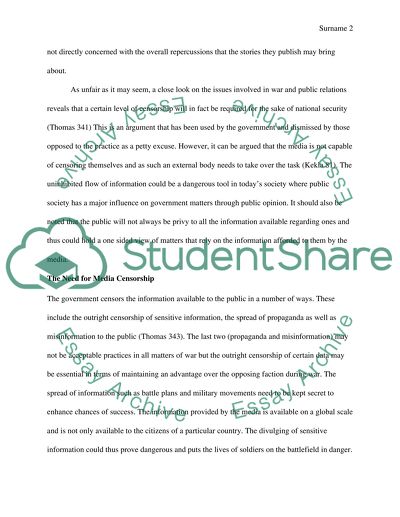 Media Censorship in the Military