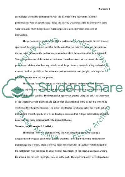 Theater for Social Change Project