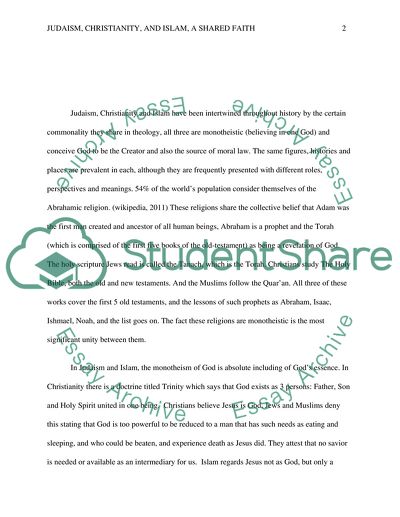 Judaism, Christianity, and Islam, a Shared Faith