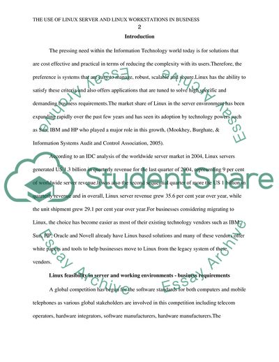 The Use of Linux Server and Linux Workstations in Business