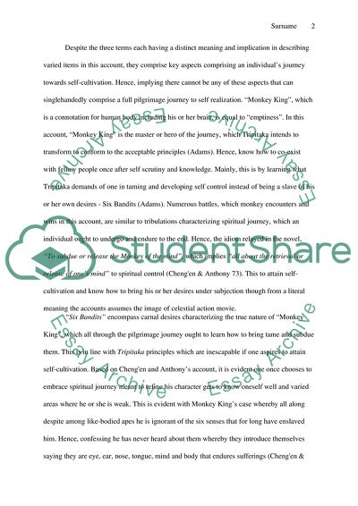 Allegory of Self-Cultivation in the Novel The Journey to the West By Anthony C Yu and Chengen, Wu