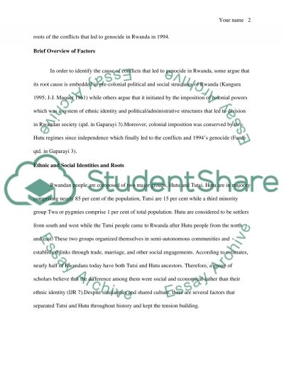 Rwanda essay