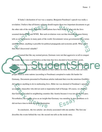 Judea Declares War on Germany and Freedmans Speech