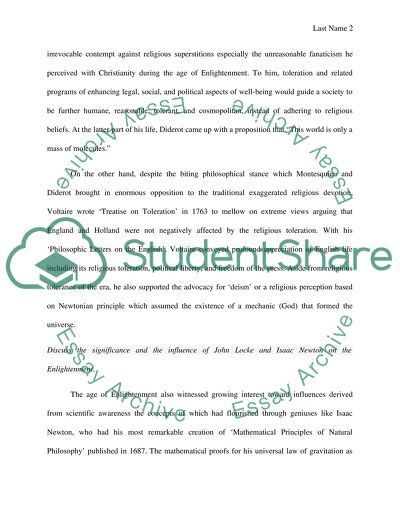 What specific contributions did Montesquieu, Voltaire, and Diderot make to the age of the Enlightenment