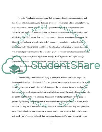 Gender and Sex as Social Constructions