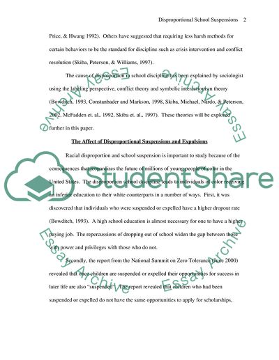 The Disproportionality of School Discipline in U.S. Public Schools as It Relates to Race