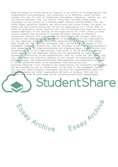 Partnership in Employee Relation