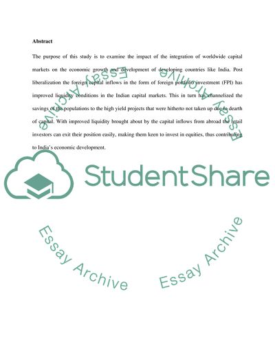 Impact of globalization on Indian Capital markets