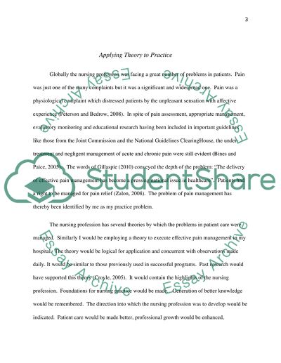 Handling Pain - Applying Theory to Practice