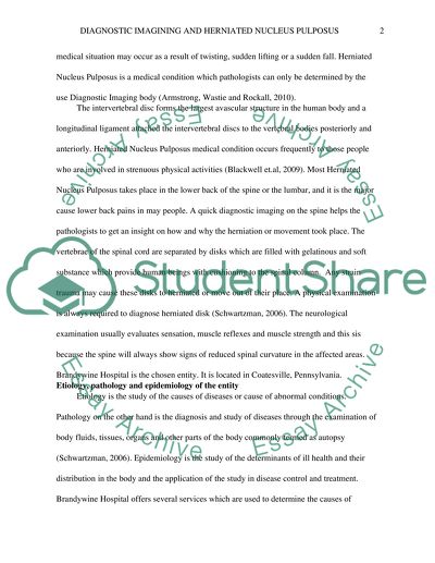 Diagnostic Imaging and Herniated Nucleus Pulposus