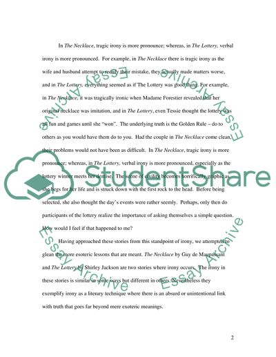 Irony in the Necklace and the Lottery