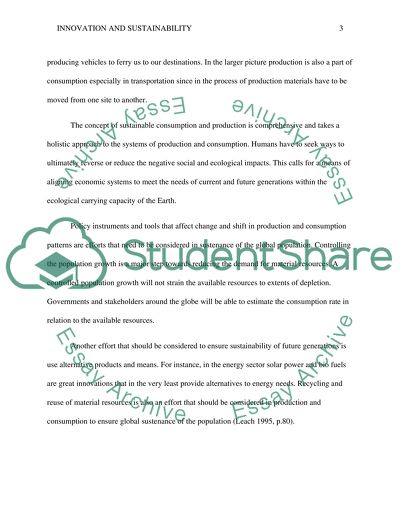 Innovation and Sustainability