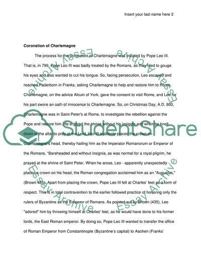 The Process for the Coronation of Charlemagne: the Motive of Acquiring the Crown