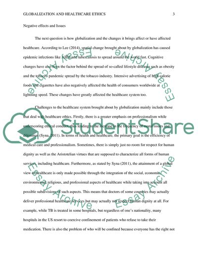 Globalization and Healthcare Ethics