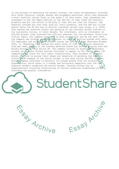 Change in Business Strategy since 2006 - Innocent Drinks