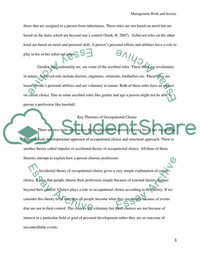 Management Work and Society