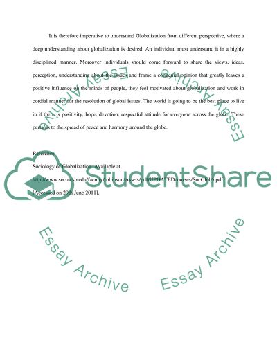 Analyzing Sociology of Globalization