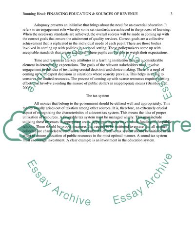 Financing Education Equitably & Sources of Revenue