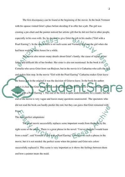 The Difference between the Book and the Film Girl with a Pearl Earing