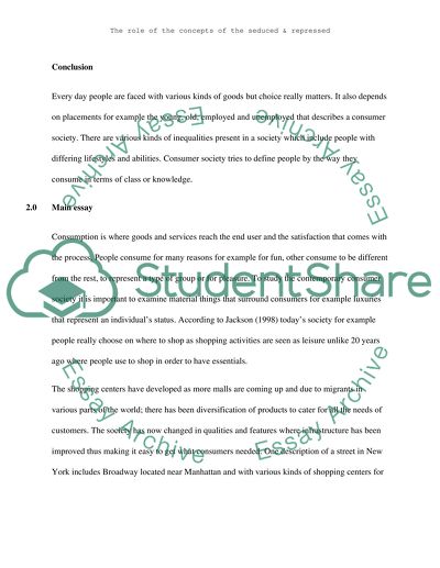 The Role of the Concepts of the Seduced & Repressed