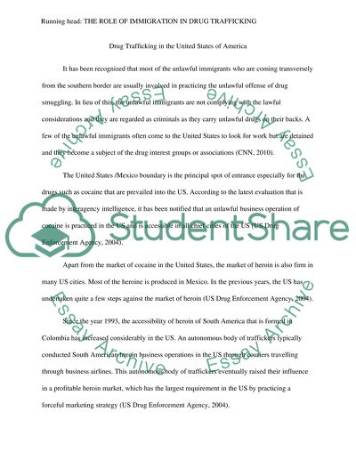 Role Immigration in Drug Trafficking