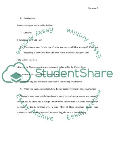 Interview with a Woman about African Americans to Gain Equal Rights within the United States