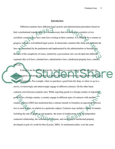 Contract Law between India and Australia
