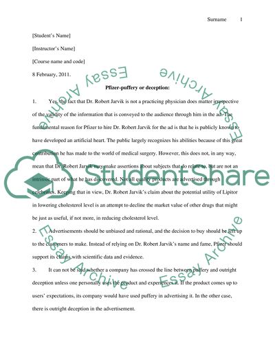 Pfizer- puffery or deception