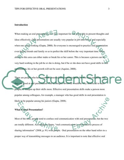 Tips for Effective Oral Presentations