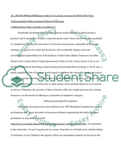 Master thesis on sustainable development
