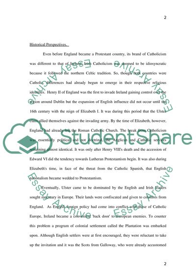 The Religious Conflict in Northern Ireland