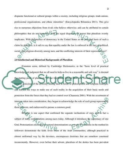 IMPLICATIONS OF PLURALISM AND THE DISPERSAL OF POWER IN THE UNITED STATES