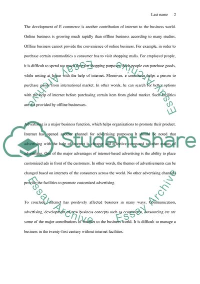 Role Of The Internet In Business