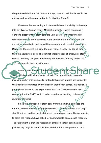 Support of Stem Cells